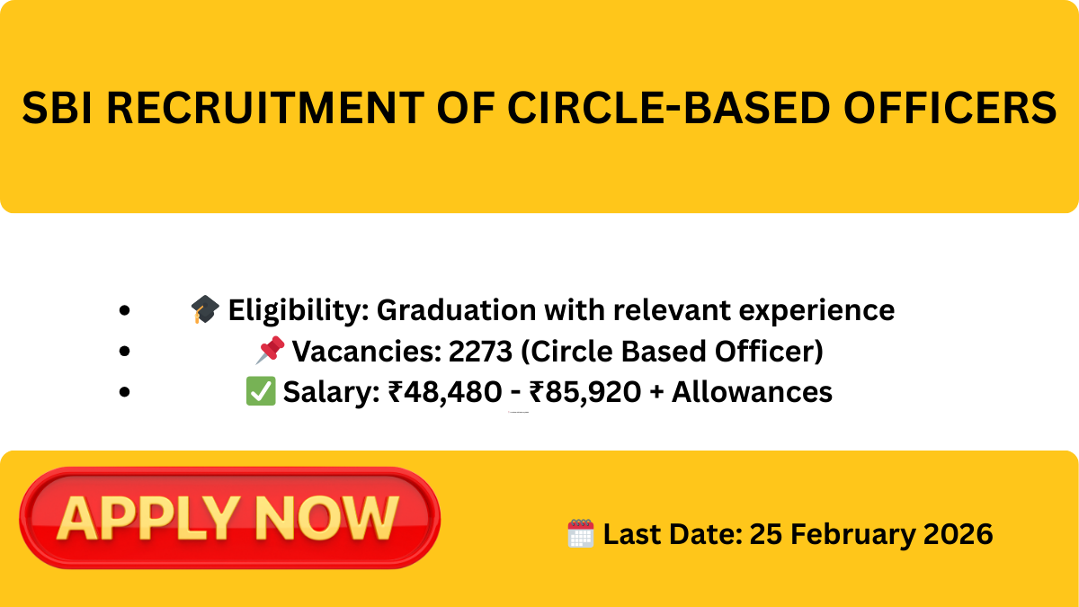 SBI CBO Recruitment 2026 for 2273 Vacancies 