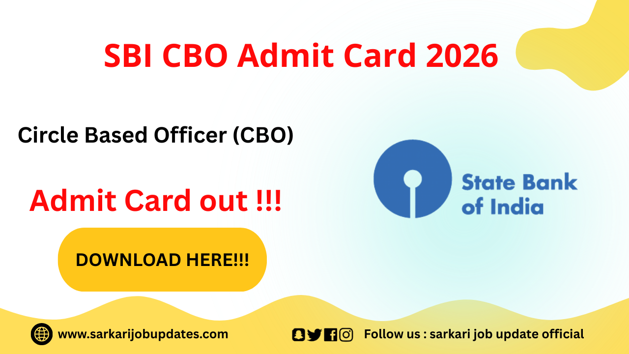 SBI CBO Admit Card 2026 Out - Download Here