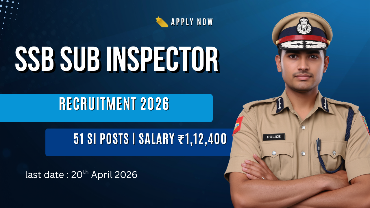 SSB Sub Inspector Recruitment 2026: Apply Online for 51 SI Posts, Salary Up to ₹1,12,400