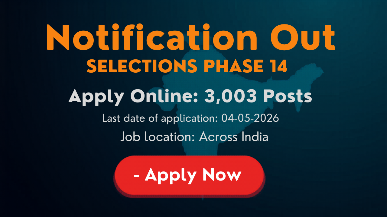 SSC Selection Post Phase 14 Recruitment 2026 Notification Out - Apply Online for 3,003 Posts