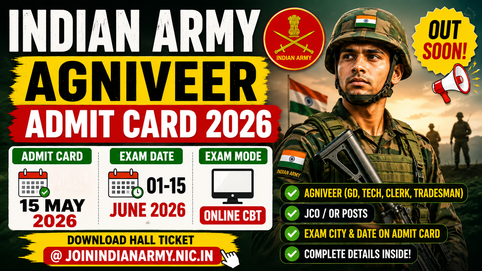 Indian Army Agniveer Admit Card 2026 Out Soon – Download Hall Ticket